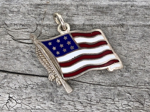 Wells Sterling Charm-USA Flag