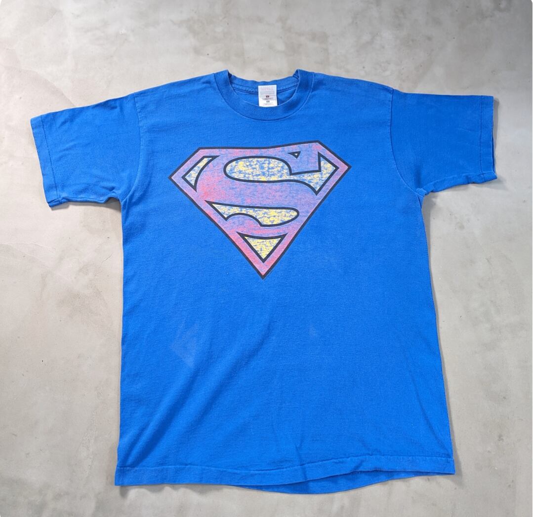 90s dc comics superman logo print tee 小岩店