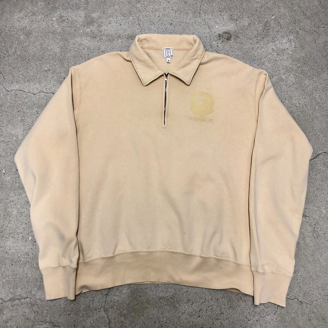00s A BATHING APE/Half zip Sweat/初期タグ/M/ハーフジップスウェット 