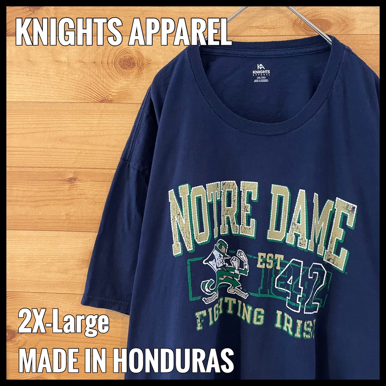 【KNIGHTS】カレッジ ノートルダム大学 NOTRE DAME プリント 半袖 Tシャツ XL オーバーサイズ US古着 アメリカ古着