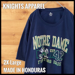 【KNIGHTS】カレッジ ノートルダム大学 NOTRE DAME プリント 半袖 Tシャツ XL オーバーサイズ US古着 アメリカ古着