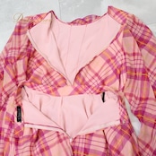 社交ダンス 衣装 チャコット Chacott 日本製 トップス ブラウス スカート ツーピース セットアップ ピンク系 パープル系 ピンク 紫 黄色 チェック 柄 模様 ダンス パーティ 発表会 可愛い おしゃれ 女性用 チェック柄 フェミニン