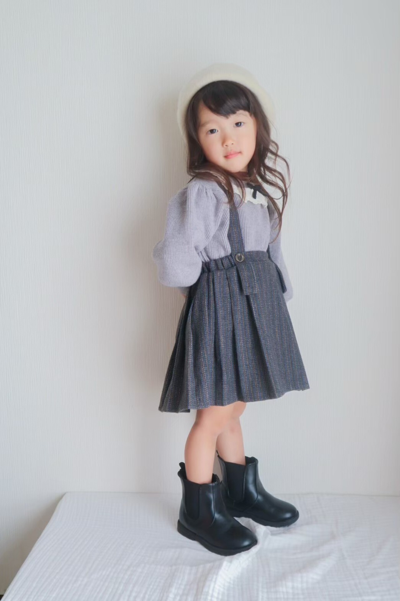 100のみ【即納】ガーリーニットコーデセット(上下セット)【秋冬物 輸入子供服 子供服 ガーリー 女の子】