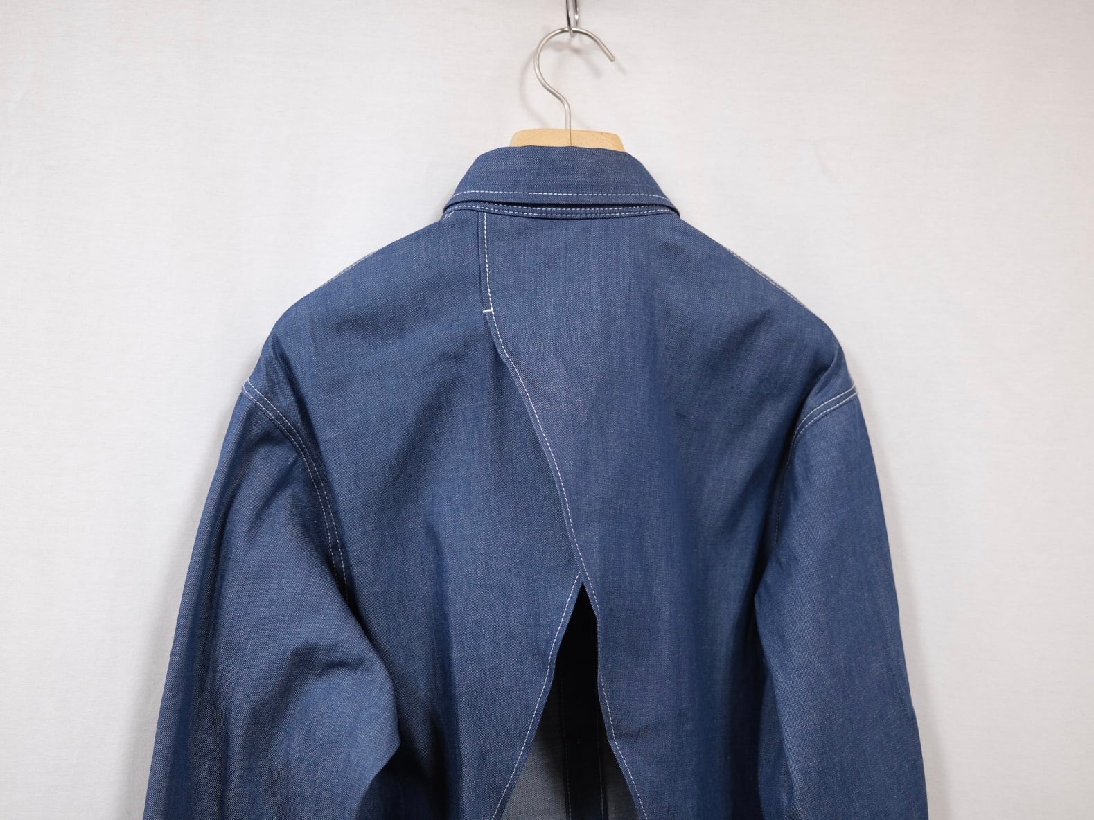 pelleq “ light denim back open shirt “ blue | Lapel online store pelleq “ light denim back open shirt “ blue | Lapel online store