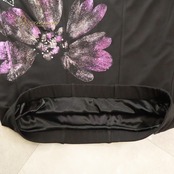 社交ダンス 衣装 SICO-PON スカート レッスンウェア ブラック系 花柄 植物柄 ラインストーン ラメ感 キラキラ フレア 華やか かわいい おしゃれ 上品 大人っぽい ダンス 練習 レッスン ダンス衣装 練習着 社交ダンス衣装 黒 紫 銀 白 パープル系 シルバー系 ホワイト系