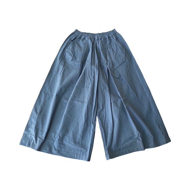 ：saruche MUJI インドコットン ガウチョワイドパンツ　Blue grey