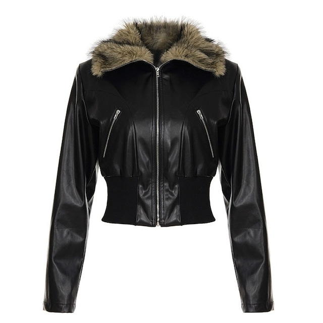 Short PU leather jacket 1283