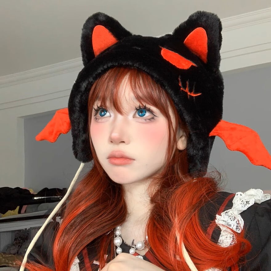 帽子 黒猫 デビルキャット 悪魔 闇かわいい かっこいい バンギャ｜天使