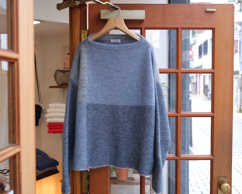 L’ANIT”color combination knit L.Gray,L.blue,Navy”