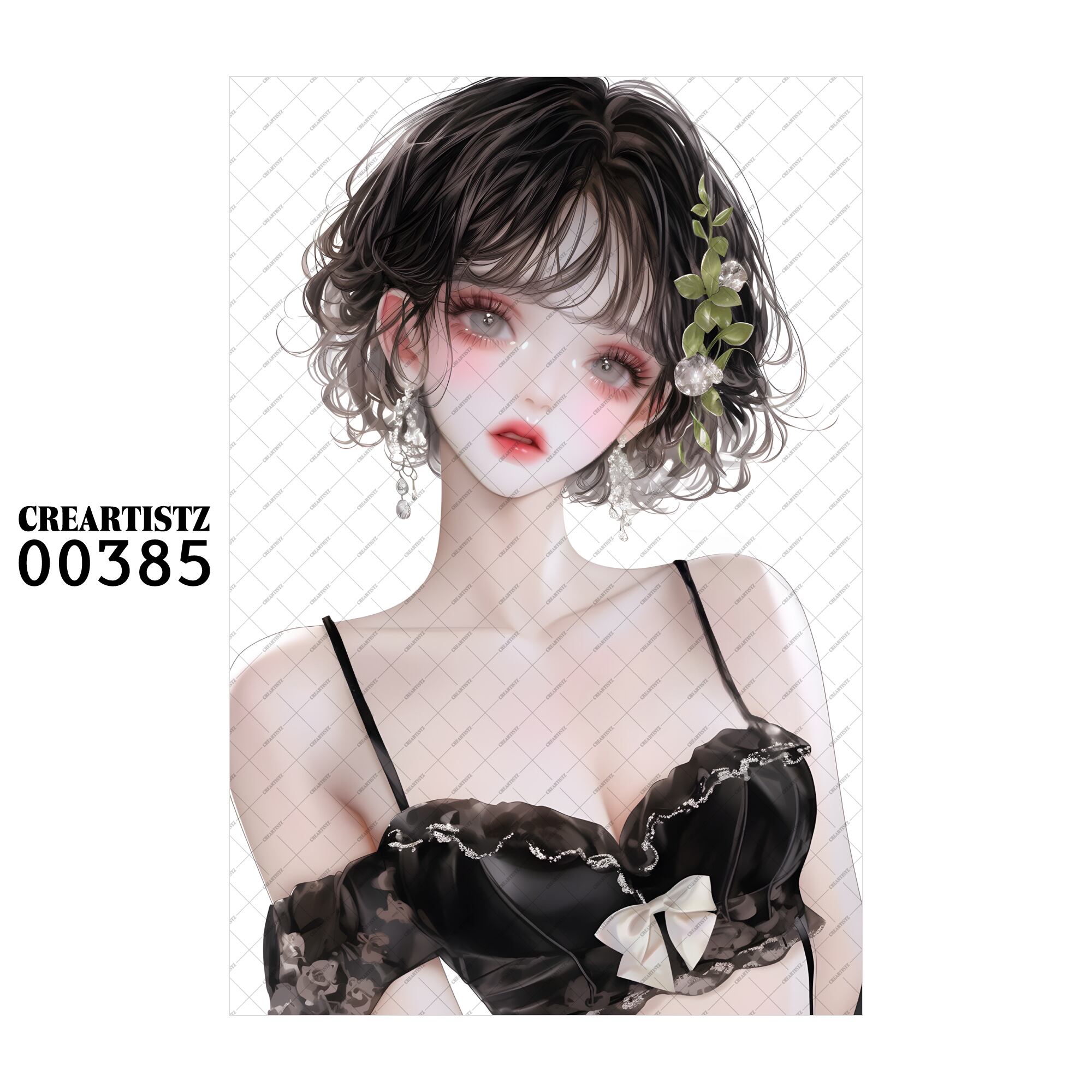 00385 ガール キュート オリジナル ペーパー/ステッカー 4枚セット CREARTISTZ