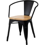 アームチェア PC-263BK PC-263SV ダイニングチェア チェア チェアー イス 椅子 背もたれ アームレスト おしゃれ アイアン 木製 天然木 完成品 シンプル インダストリアル リビング ダイニング 台所 ブラック シルバー 黒 銀