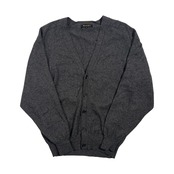 カシミヤ100% DUALANA デュアラナ ニット カーディガン L/ダークグレー系 メンズ