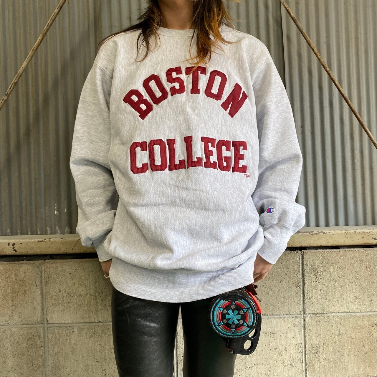90年代 ビンテージ 刺繍タグ USA製 Champion チャンピオン リバース 