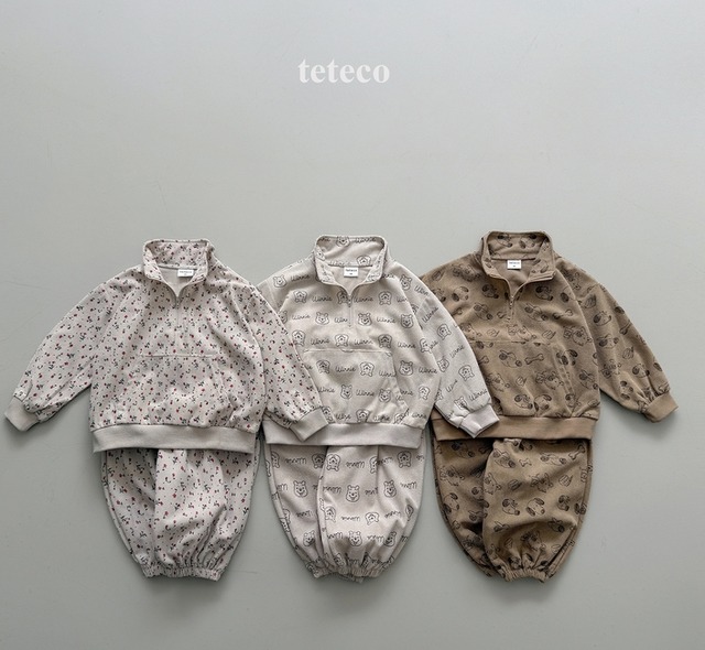 【取寄】teteco ワッフルアノラック上下セット｜秋服｜韓国子供服｜ 26/AT