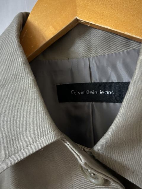 Solid Color Design Single Trench Coat "Calvin Klein"