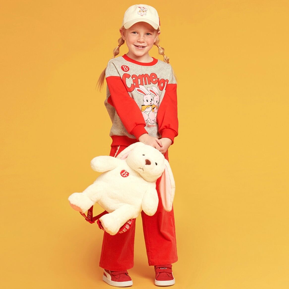 BEBE DE PINO] Twins bunny color block sweatshirt 正規品 韓国