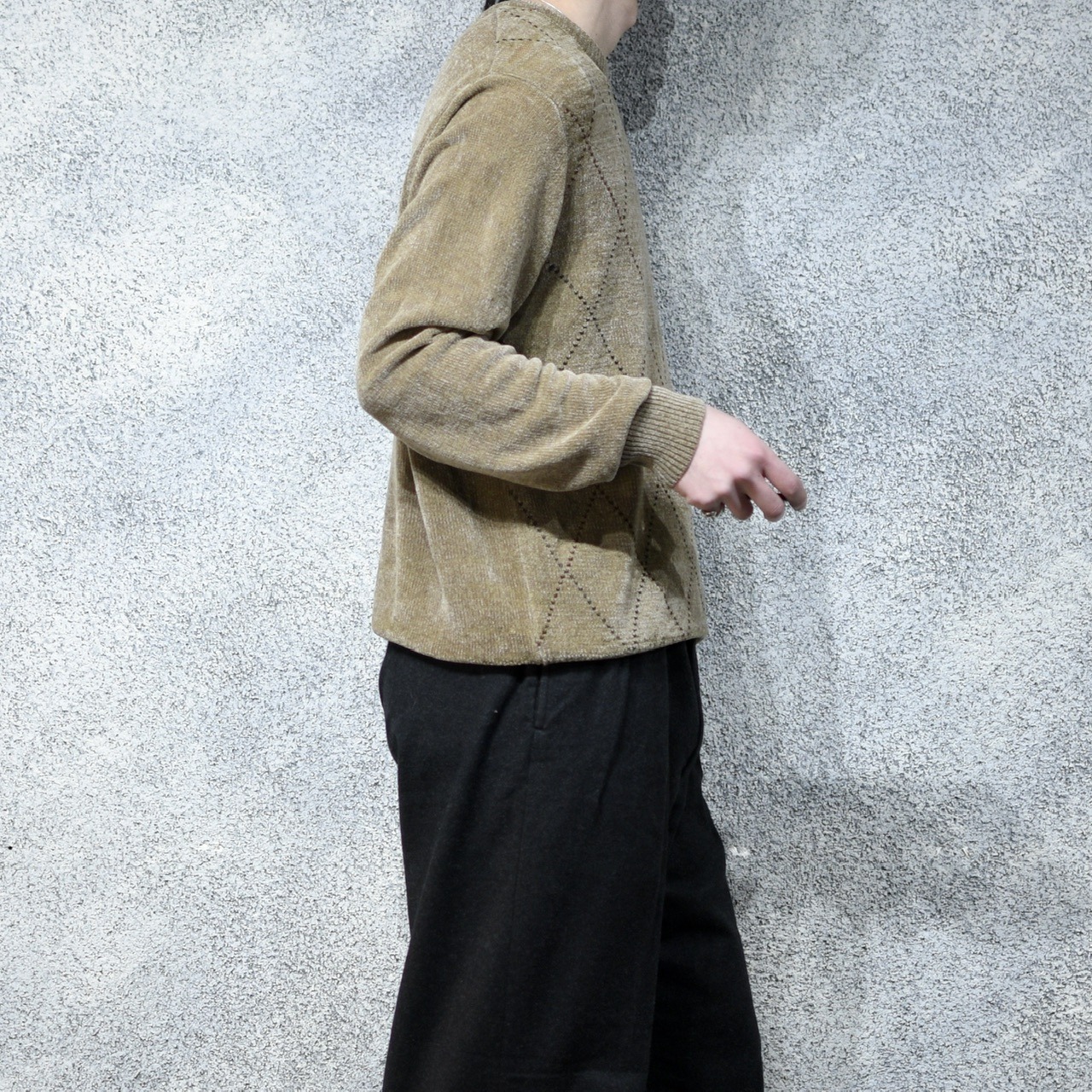 haggar argyle pattern chenille knit