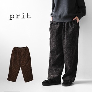 prit [プリット] 21ウェールコーデュロイペイズリープリントタックイージーパンツ [P70724] コーデュロイ・イージーパンツ・ペイズリー柄・LADY'S [2026AW]