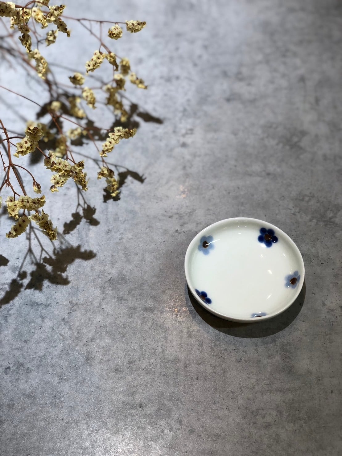 丸小皿 染付花しずく