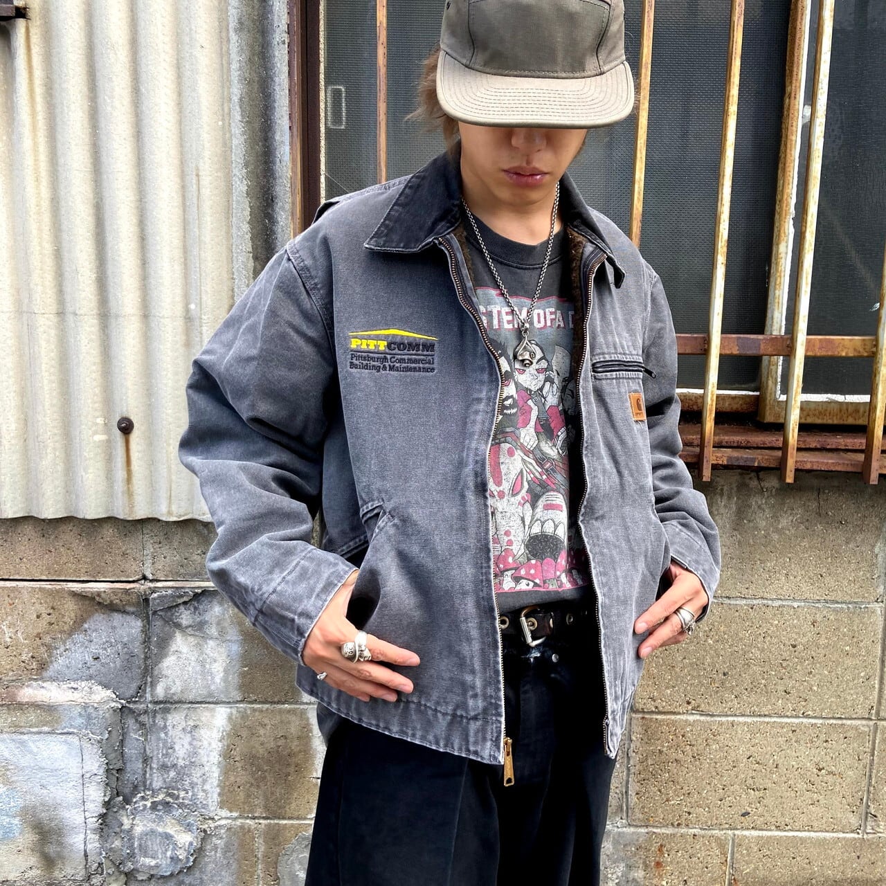 J97 PTL】Carhartt デトロイトジャケット グレー カーハート - ブルゾン