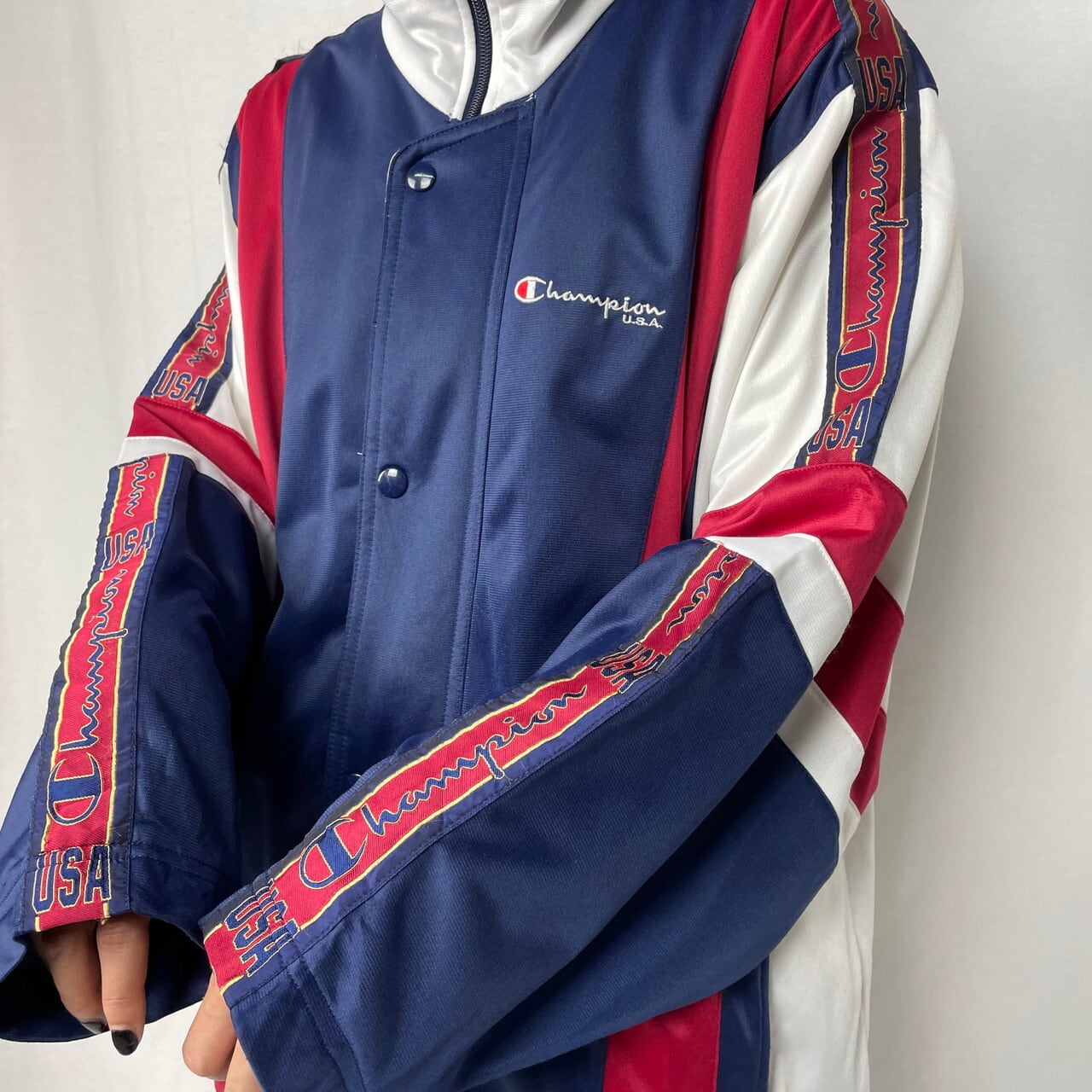 Champion USA チャンピオン サイドロゴテープ 半袖 ジャージ トラック