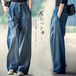デニム パンツ レディース ワイド デニムパンツ 春 きれいめ ロング タック ハイウエスト ボトムス パンツ ストレート 脚長 体型カバー カジュアル ジーパン ジーンズ ロングパンツ 春 夏 秋