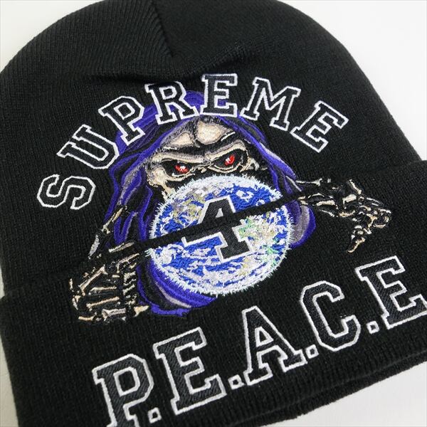 シュプリーム　Peace Embroidered Beanie　茶色帽子
