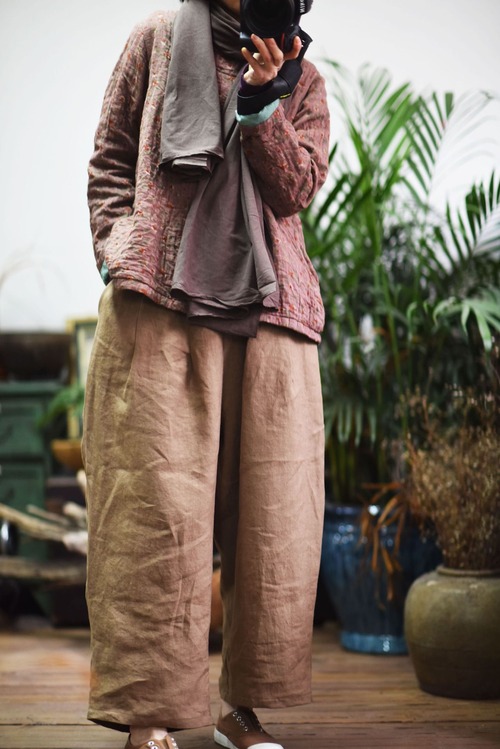 スプリングオータムルーズパンツ コットン 春物 秋物 Yiranxuaディースワード56238315807