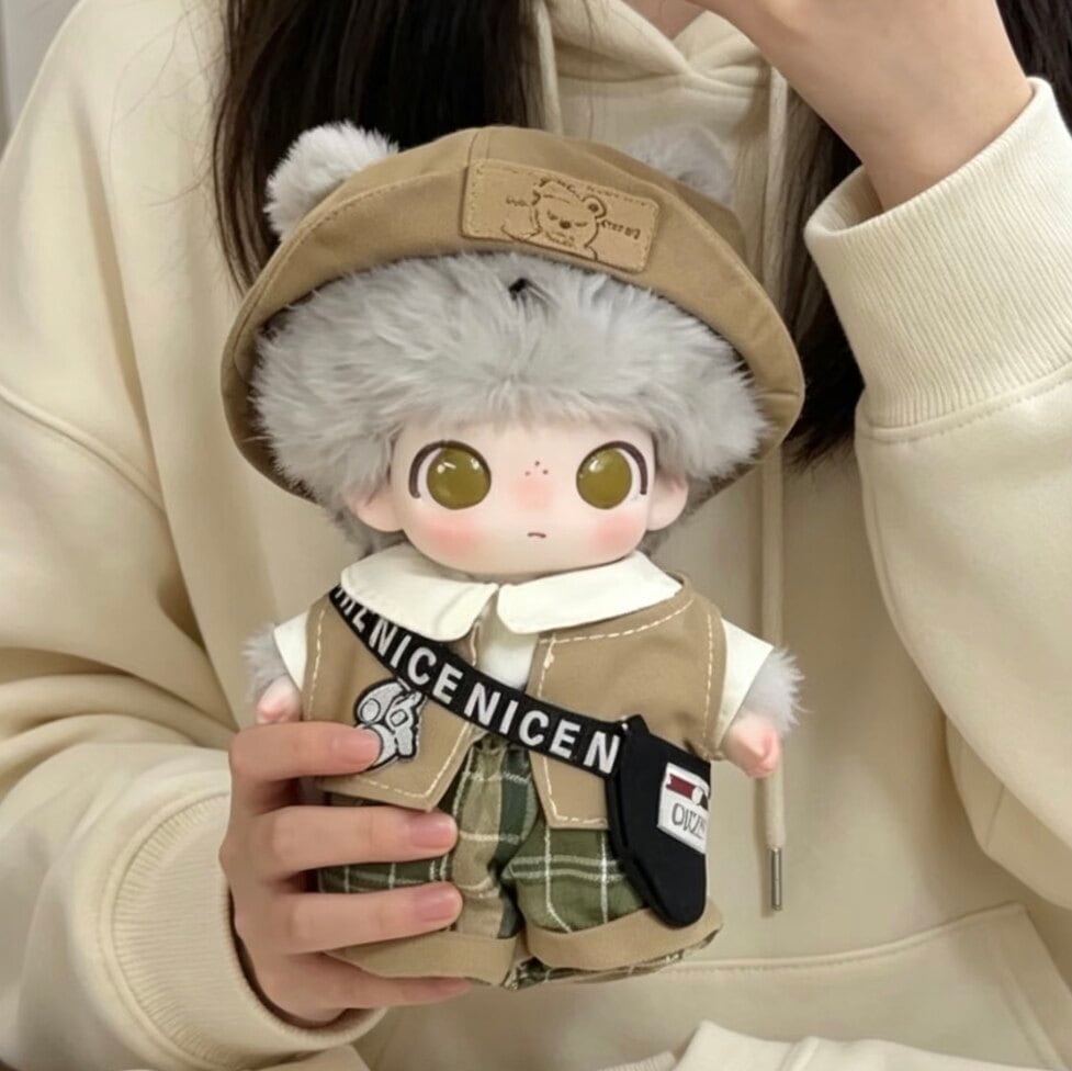 Dimooぬいぐるみ用 カジュアル トップス+ベスト+パンツ+バッグ+帽子
