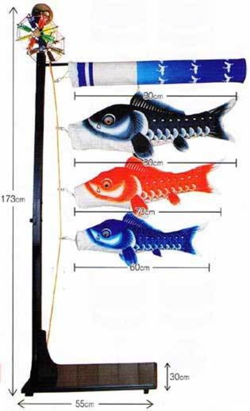 【室内鯉のぼり】瑞宝0,8ｍセット