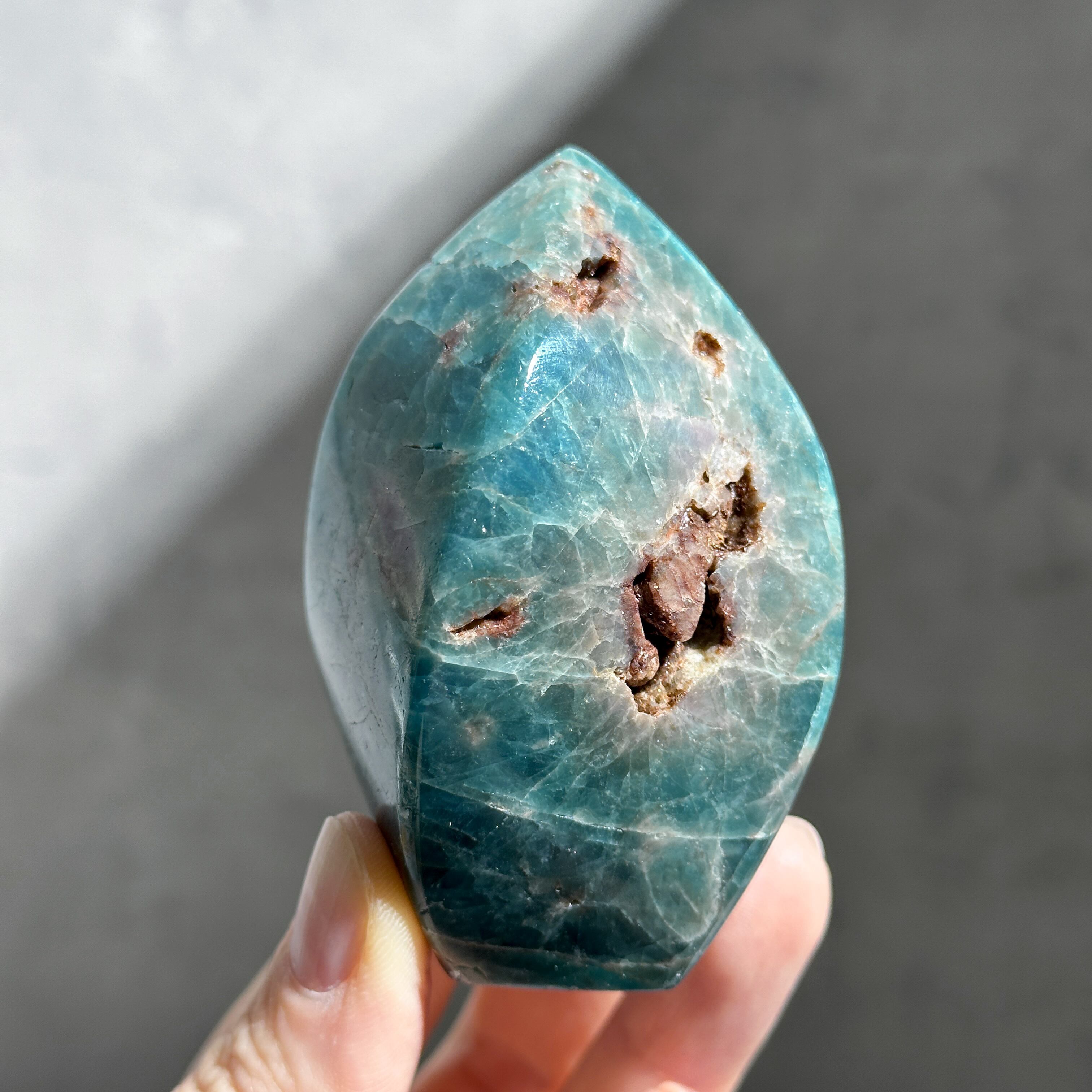 ブルーアパタイト フレイム型 32◇ Blue Apatite ◇ 天然石・鉱物