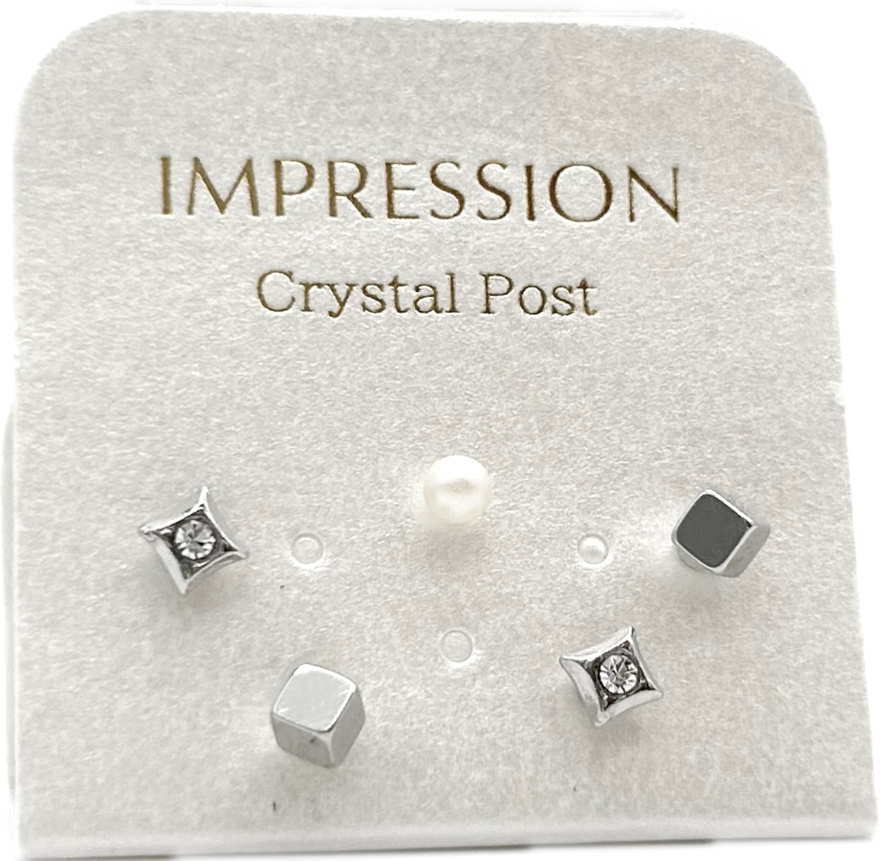 樹脂ポストピアス：キューブビッツ　IMPRESSION
