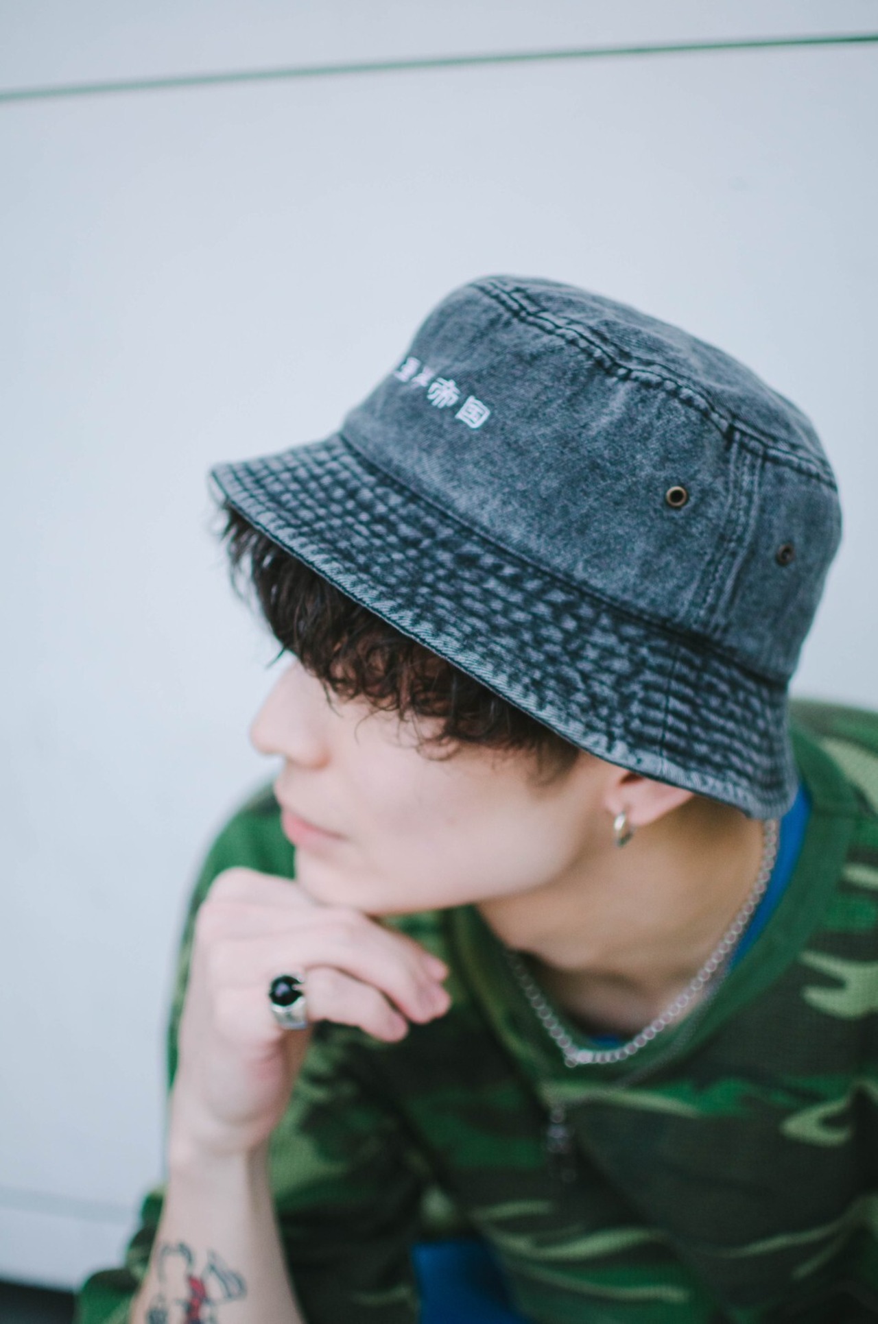 四畳半帝国 bucket hat Black