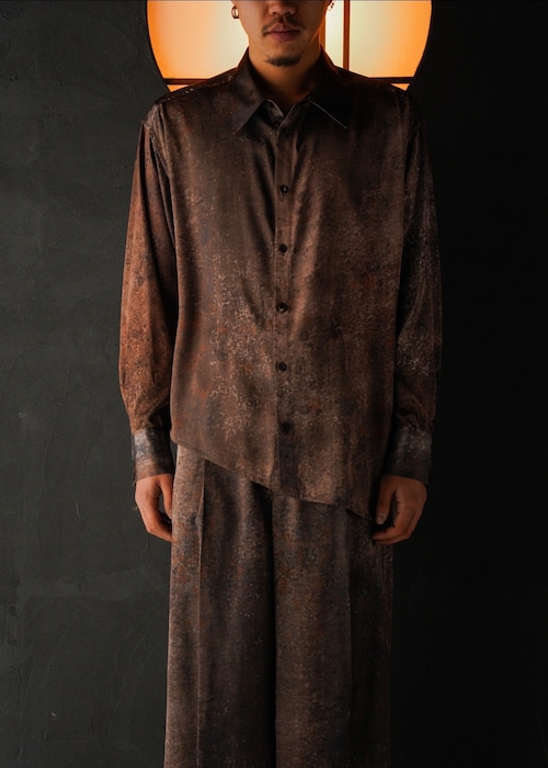 SASAKI SATORU 26SS asymmetry hem shirt / Brown