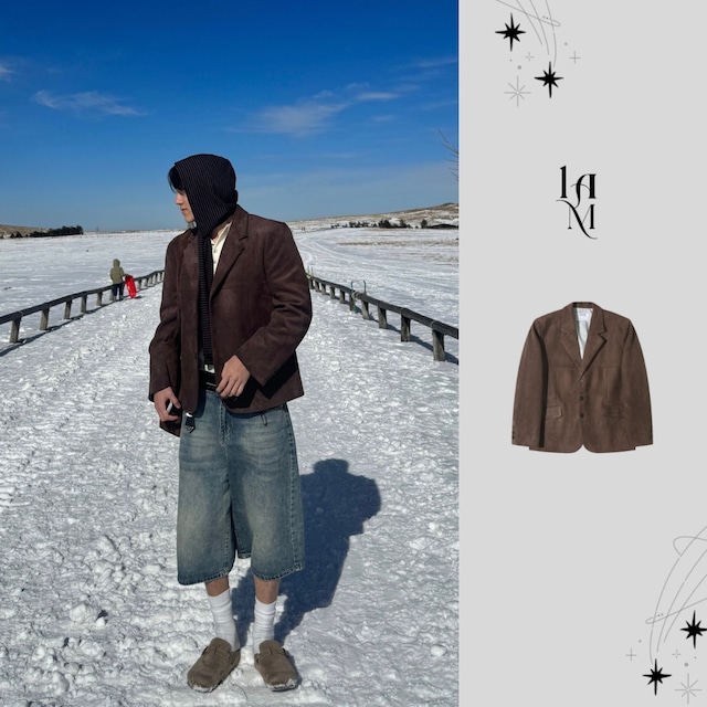 Maison Lined Suede Blazer (Brown)