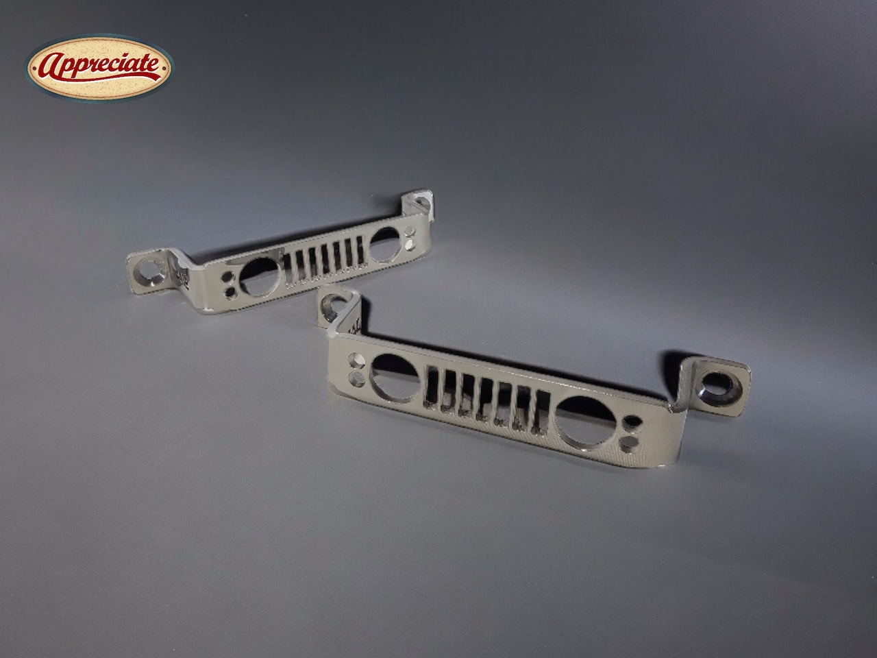 ジムニー JA12/22　ハマーグリルフェイス　ステンレス製　運転席・助手席ドア　インナーグリップSET