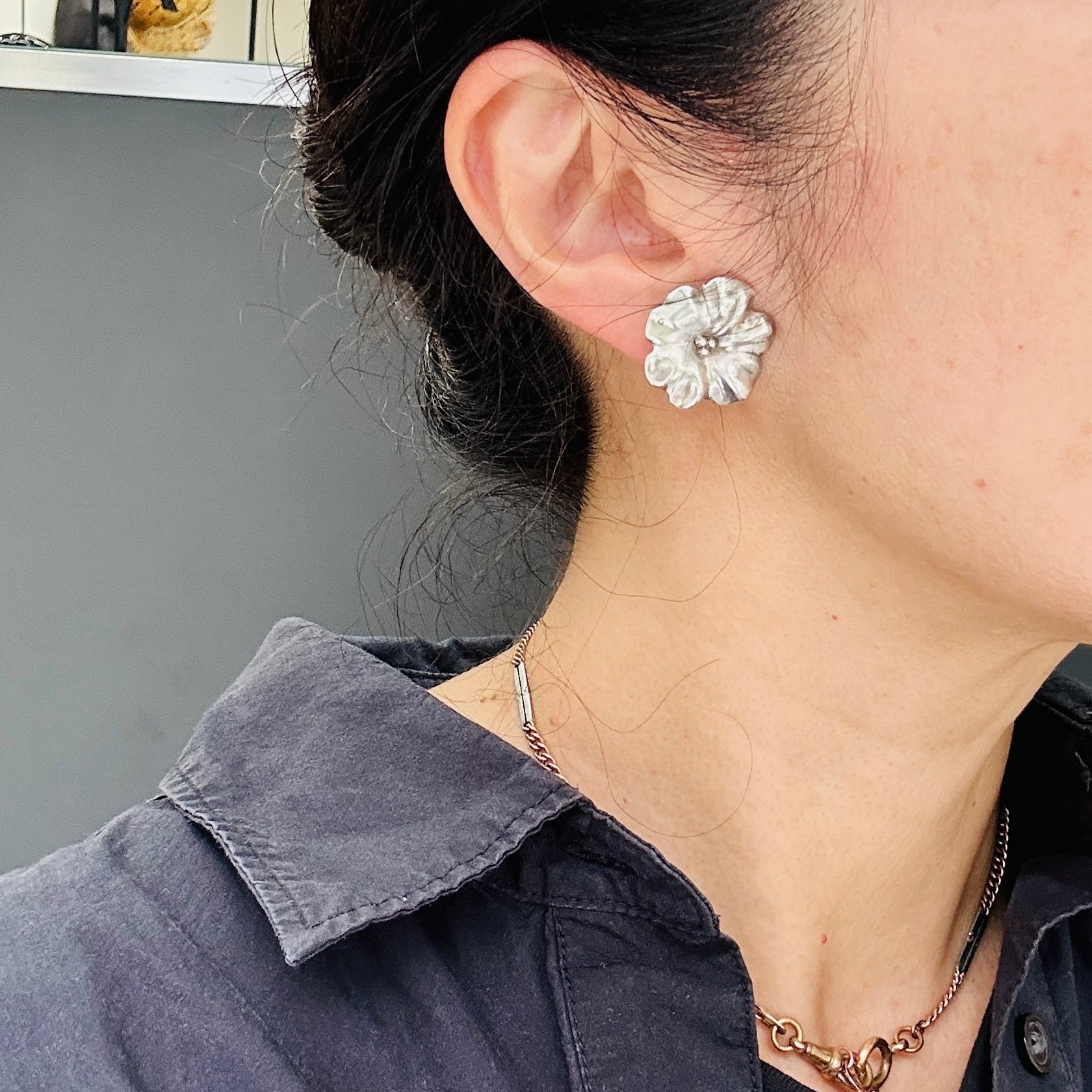 No.933  スターフラワーイヤリング シルバー925 フラワーイヤリング | Milo Antiques & Vintage