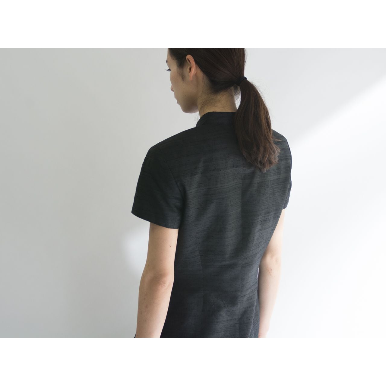 【IRENE VAN RYB】Made in France mandarin collar silk jacket（イレーヌヴァンリブ フランス製マンダリンカラーシルクジャケット）3d