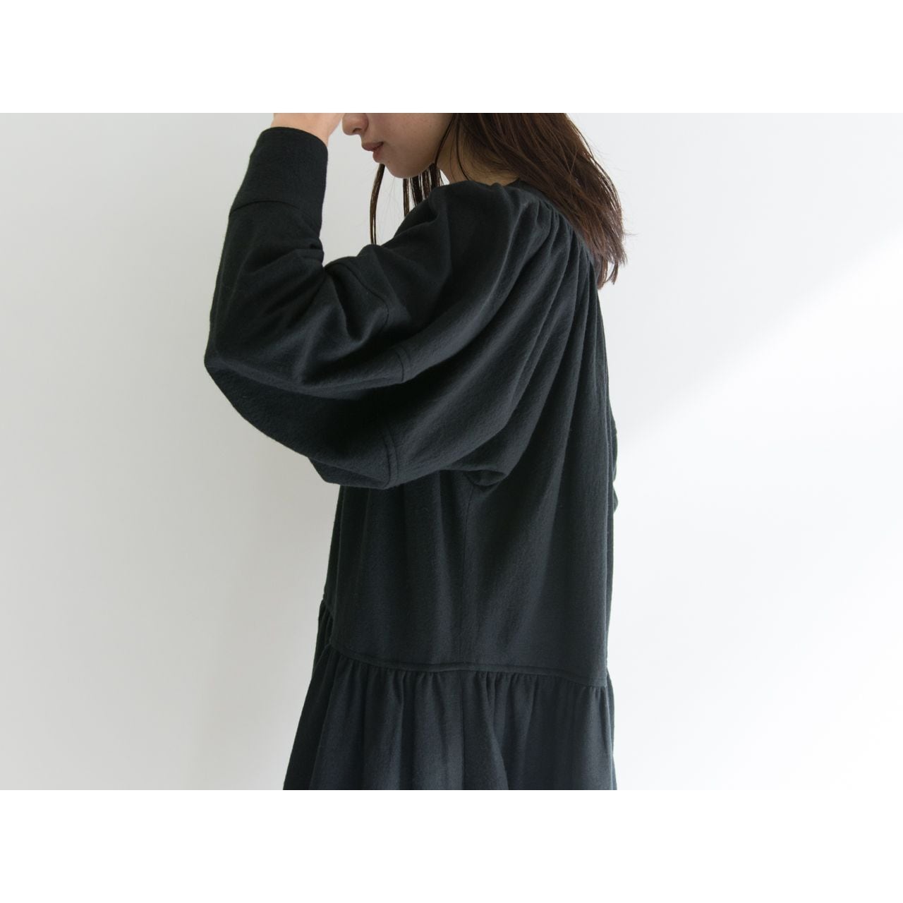 【KENZO】Made in Japan wool jersey gather dress（ケンゾー ウールジャージ ギャザーワンピース）