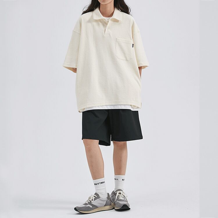 ★WAFFLE LOOSE POLO SHIRT　　　　　　01073