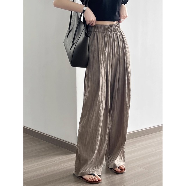 フルレングス ウエストゴム   ワイドレッグパンツ 4color  00099