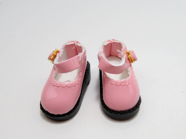 ドール用　靴　ストラップパンプス ピンク （042）