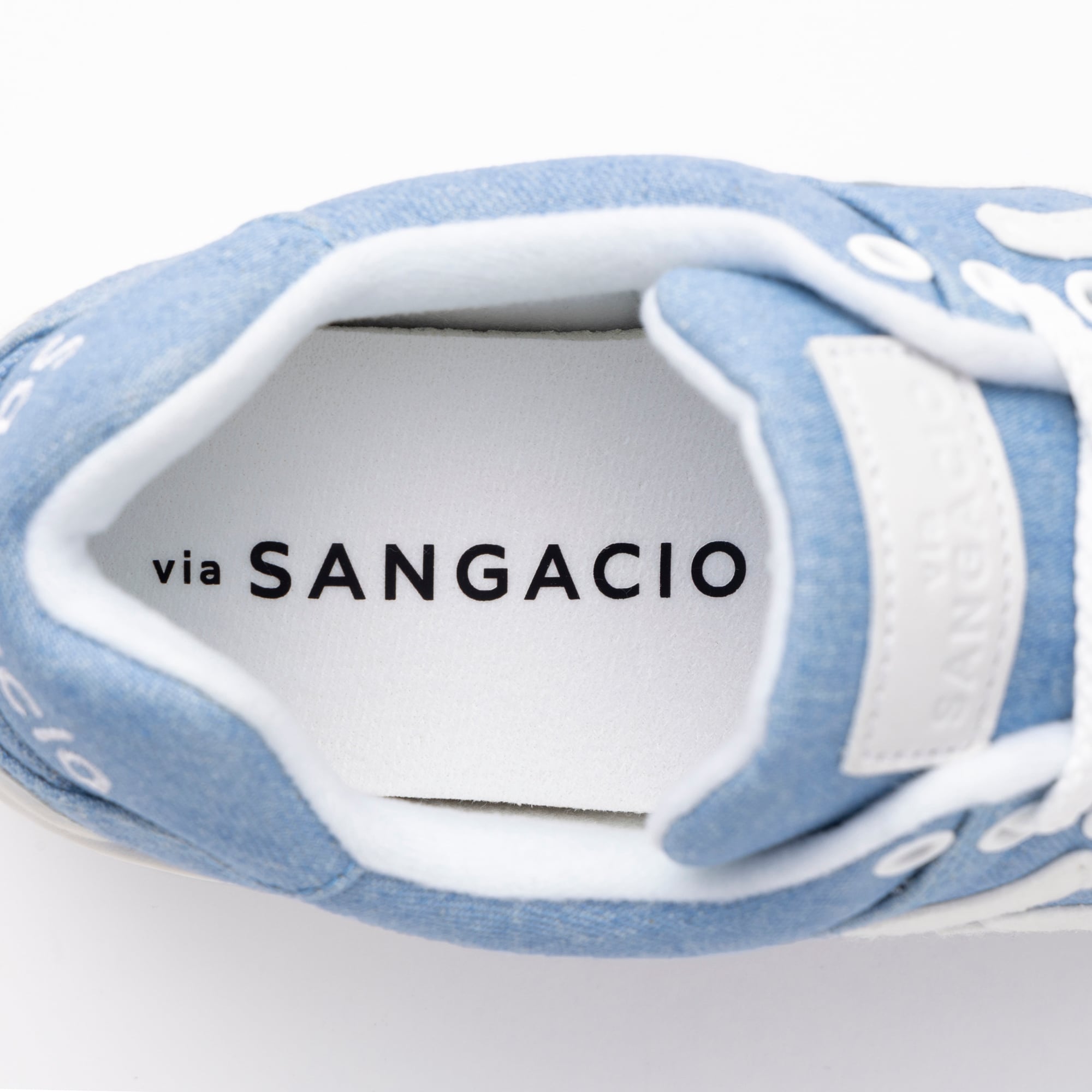 爆売り！】 【新品定価】via SANGACIO『DENIM 』SKY BLUE 23cm