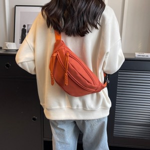 バッグ ショルダーバッグ 斜め掛け 斜めがけ ボディーバック ウエストバッグ  2way 便利 使いやすい 麻 シンプル カジュアル おしゃれ 無地 メンズ お出かけ 休日 旅行 お買い物 普段使い 韓国 ファッション 送料無料 オールシーズン ブラック オフホワイト ピンク オレンジ