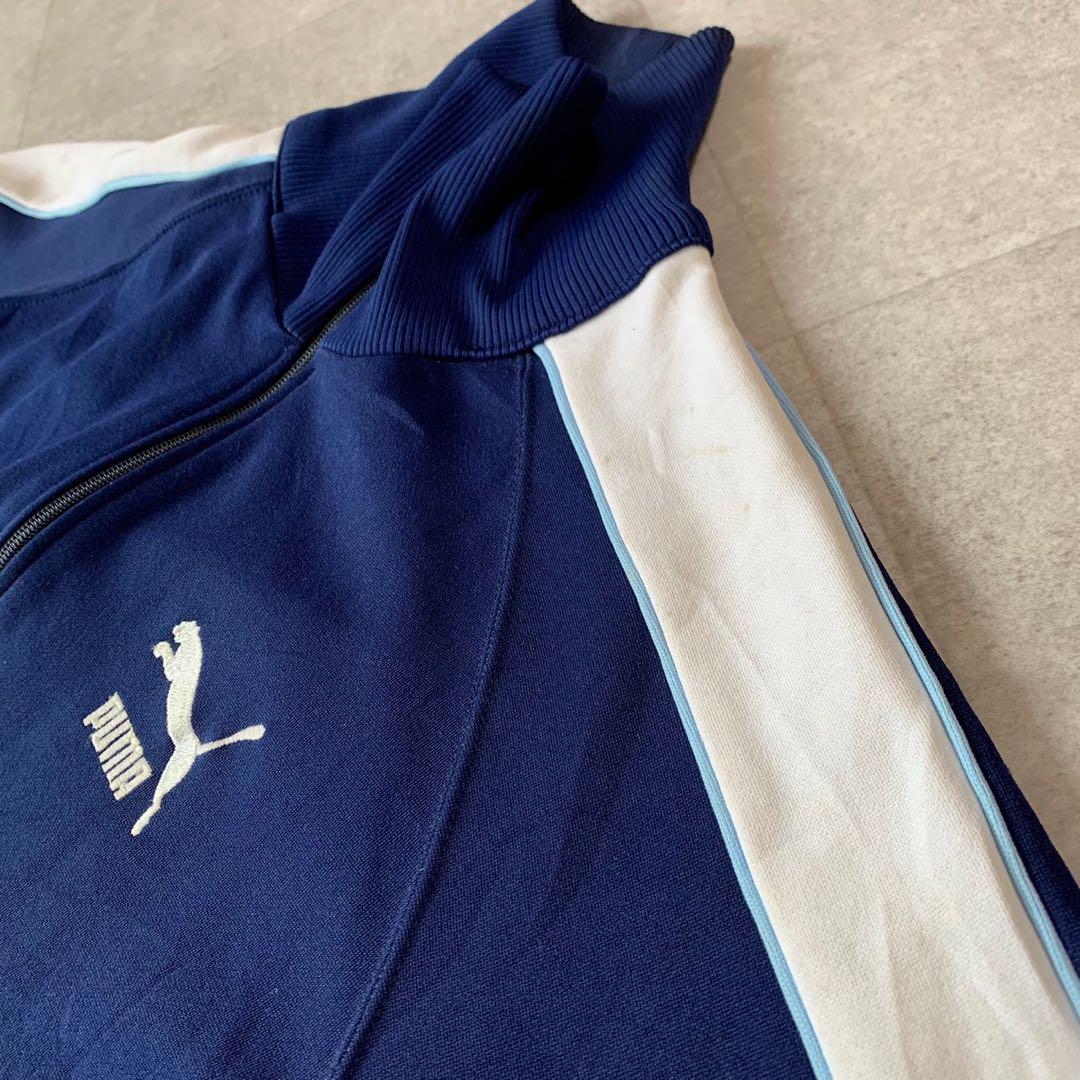 プーマ 90s PUMA トラックジャケット ビンテージ 青 白 ジャージ プーマ 90s PUMA トラックジャケット ビンテージ 青 白 ジャージ