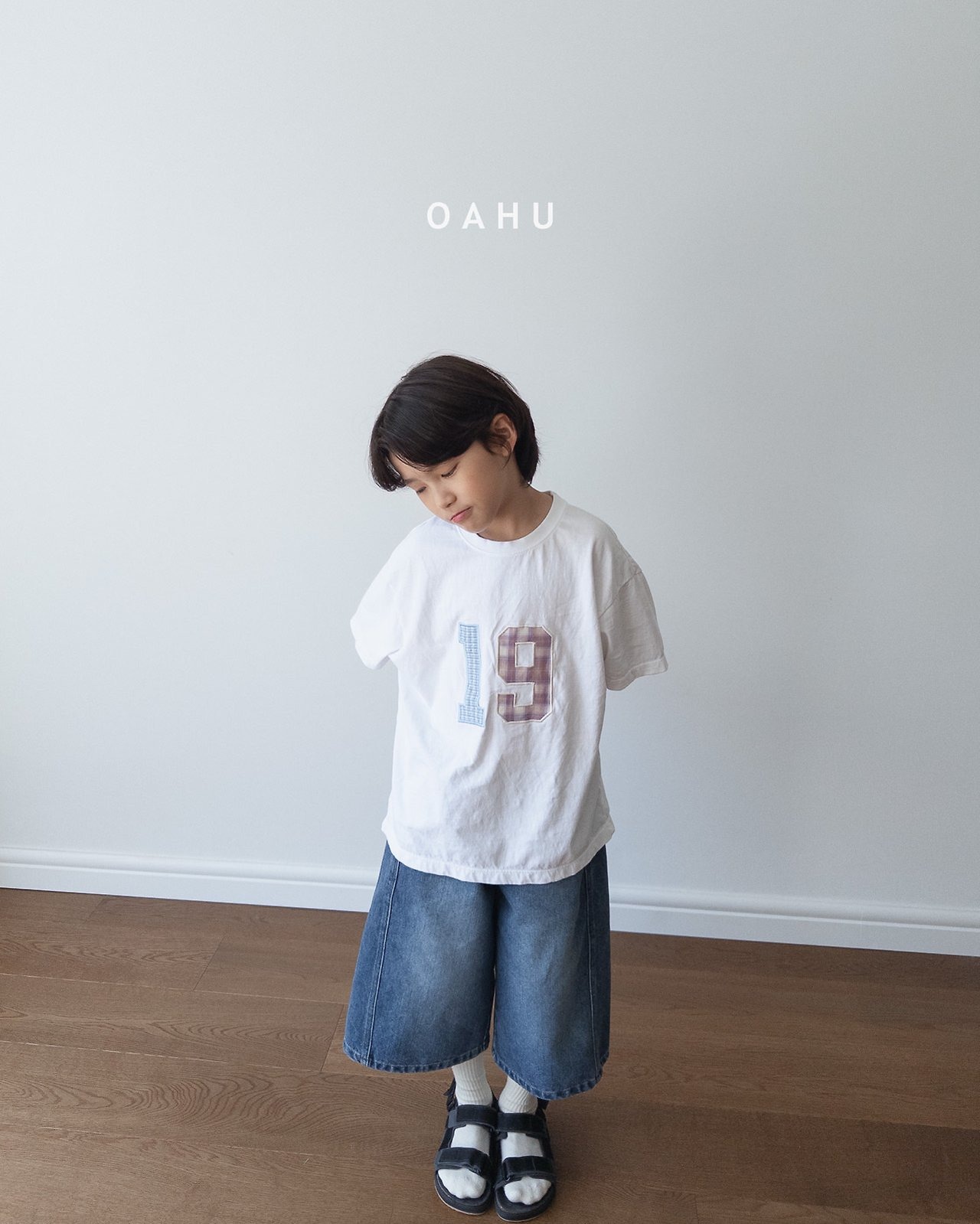 [OAHU] Checkered patch tee / [오아후] 체크패치티