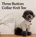 即納【SSFW】Three Button Collar Knit Tee《Green》