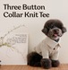 M.L.XL/即納【SSFW】Three Button Collar Knit Tee《Green》