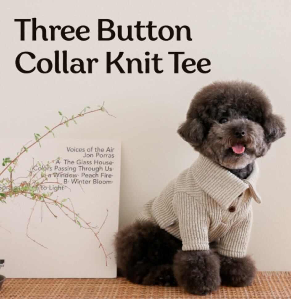 M.L.XL/即納【SSFW】Three Button Collar Knit Tee《Green》