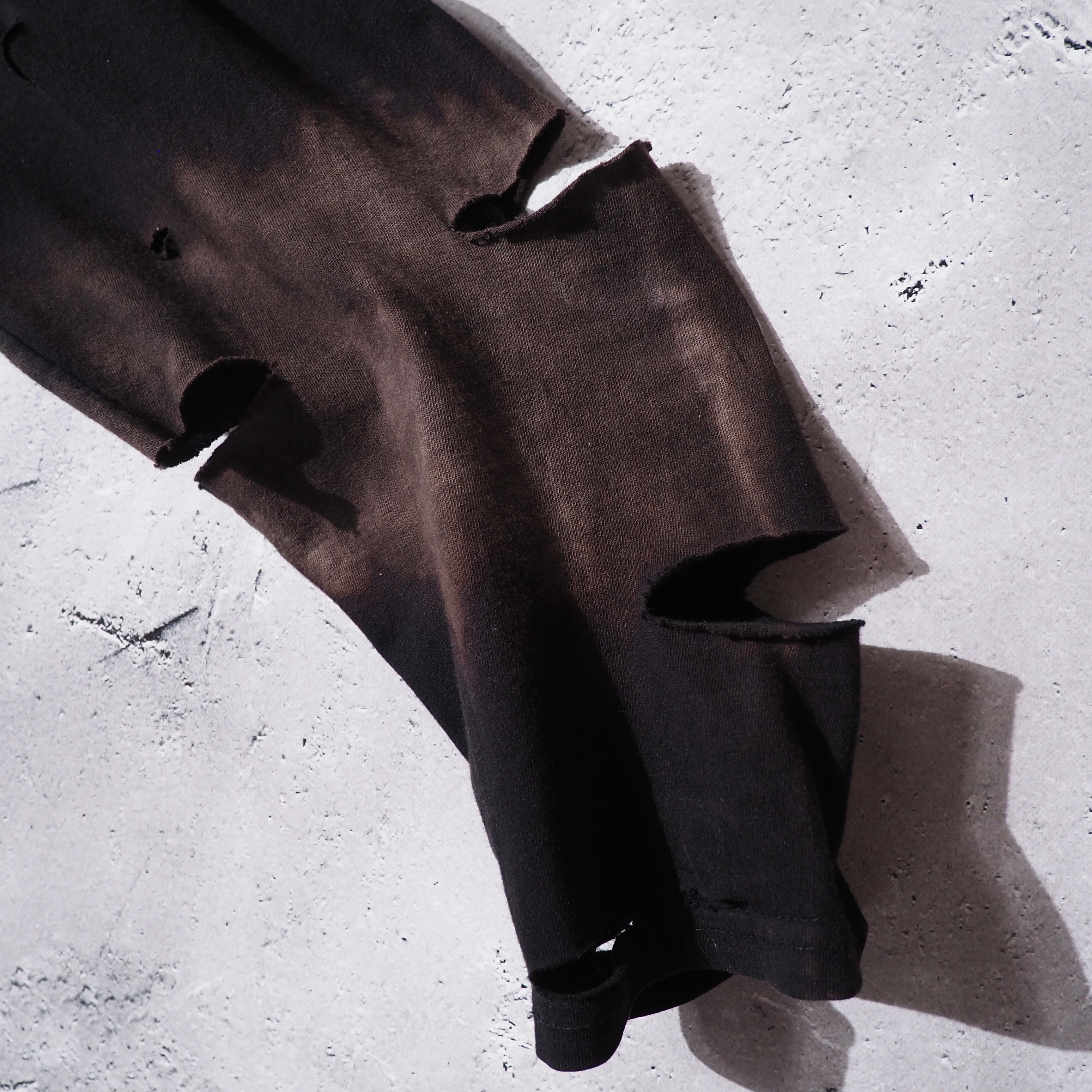 ” 循環 ” Over dyed × Damage Boro Circulation Long sleeve Re:make Tee
